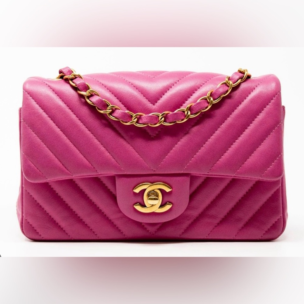 Chanel pink mini crossbody bag